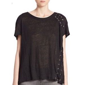 GENERATION LOVE Lace-Up Tee in Black Size S